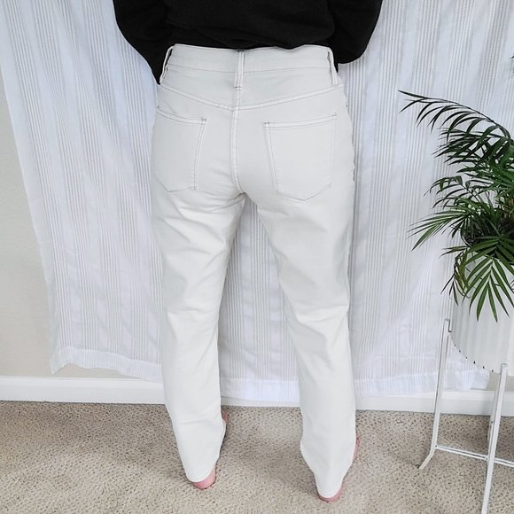 J.Crew Cropped Vintage Straight Leg Jeans in Distressed Ecru/Cream Size 26 - NWT - Picture 4 of 12